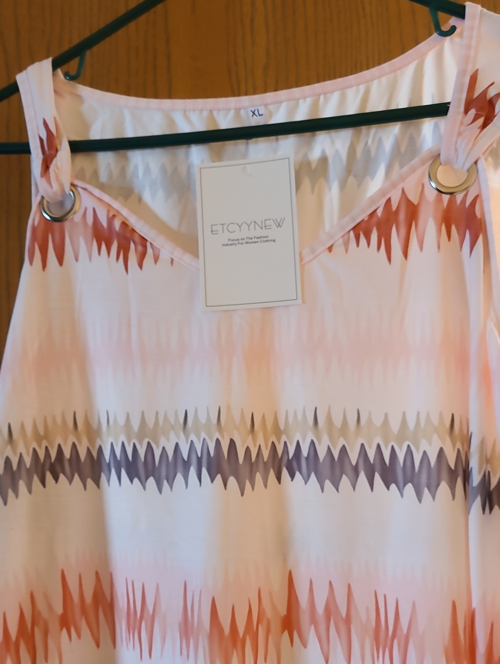 Pink Patterned Ring-Detail Camisole